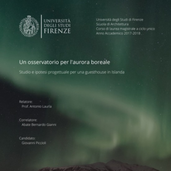 Un osservatorio per l'aurora boreale - Studio e ipotesi progettuale per una guesthouse in Islanda - cover