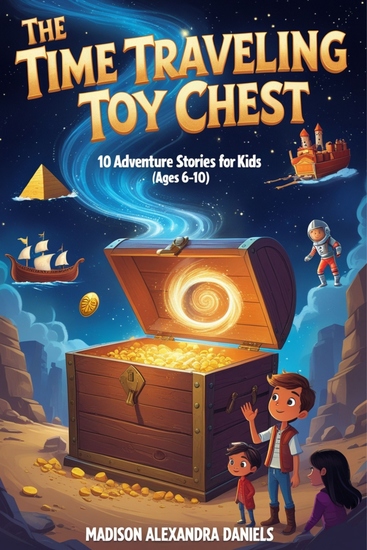 The Time Traveling Toy Chest - 10 Adventure Stories for kids (Ages 6-10) - cover