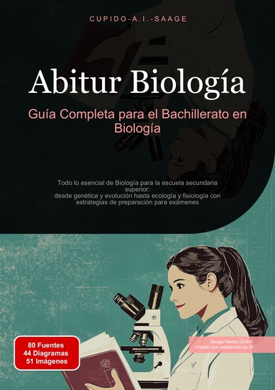Abitur Biología - Guía Completa para el Bachillerato en Biología Todo lo esencial de Biología para la escuela secundaria superior: desde genética y evolución hasta ecología y fisiología con estrategias de preparación para exámenes - cover