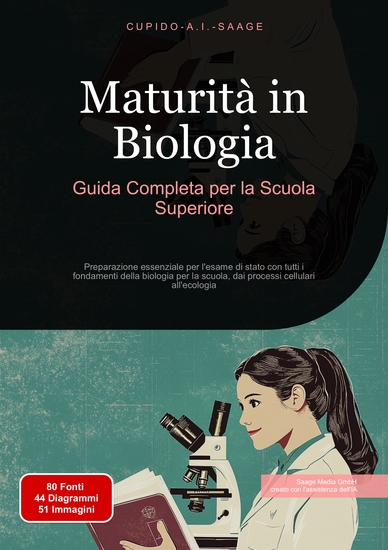 Maturità in Biologia - Guida Completa per la Scuola Superiore Preparazione essenziale per l'esame di stato con tutti i fondamenti della biologia per la scuola dai processi cellulari all'ecologia - cover