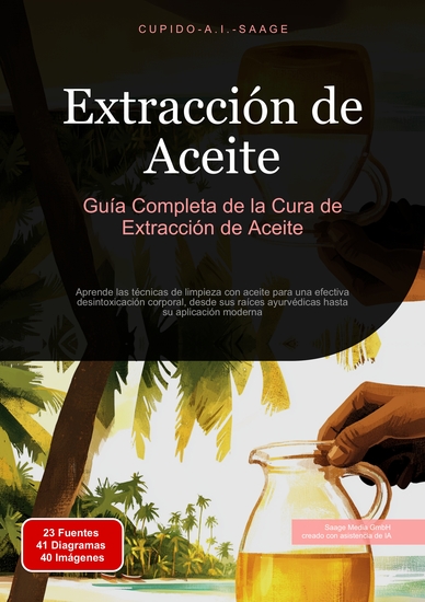 Extracción de Aceite - Guía Completa de la Cura de Extracción de Aceite Aprende las técnicas de limpieza con aceite para una efectiva desintoxicación corporal desde sus raíces ayurvédicas hasta su aplicación moderna - cover