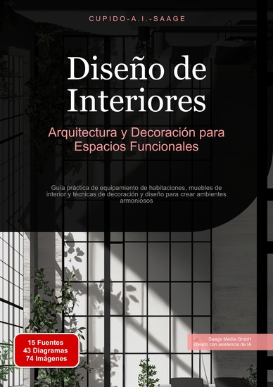 Diseño de Interiores - Arquitectura y Decoración para Espacios Funcionales Guía práctica de equipamiento de habitaciones muebles de interior y técnicas de decoración y diseño para crear ambientes armoniosos - cover