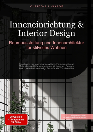 Inneneinrichtung & Interior Design - Raumausstattung und Innenarchitektur für stilvolles Wohnen Grundlagen der Innenraumgestaltung Farbkonzepte und Materialauswahl für harmonisches Wohnen und Design - Das praktische Innendesign Buch für alle Wohnbereiche - cover