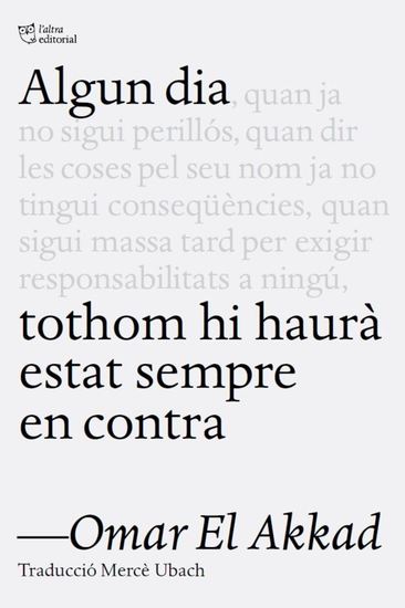 Algun dia tothom hi haurà estat en contra - cover