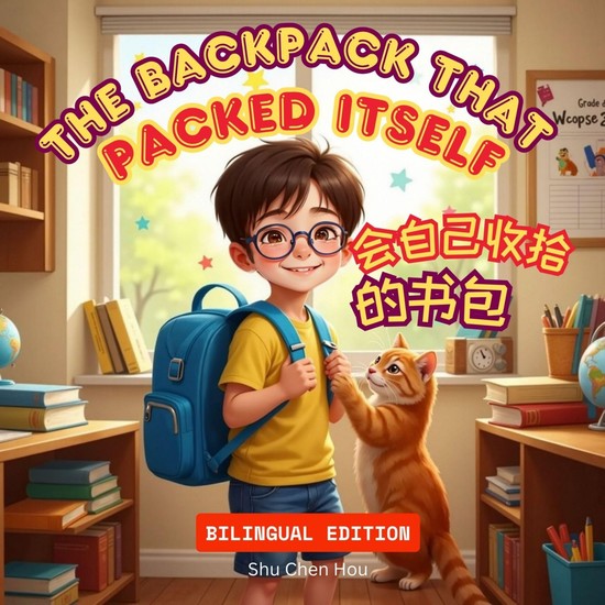 The Backpack That Packed Itself 会自己收拾的书包 - A Magical Bilingual Story in English and Chinese About Responsibility Kindness and Daily Routines - cover
