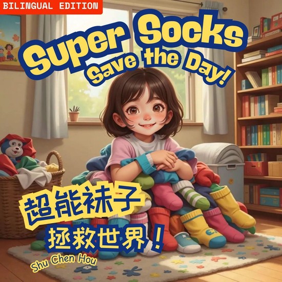 Super Socks Save the Day! 超能袜子拯救世界！ - A Heartwarming Bilingual Story About Friendship Courage and Embracing What Makes You Unique - cover