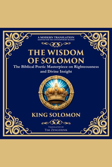 The Wisdom of Solomon - Timeless Insights on Justice Faith and Virtue - cover