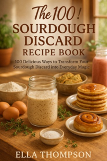 The 100! Sourdough Discard Recipe Book - 100 Delicious Ways to Transform Your Sourdough Discard into Everyday Magic - cover