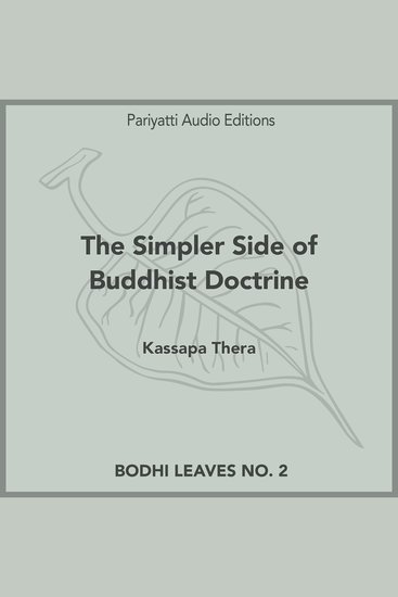 The Simpler Side of Buddhist Doctrine - cover