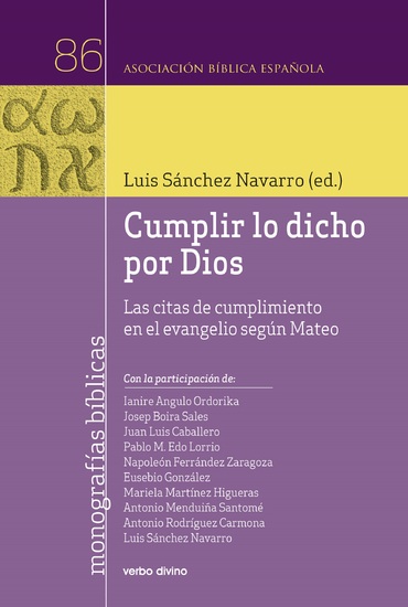 Cumplir lo dicho por Dios - Las citas de cumplimiento en el evangelio según Mateo - cover