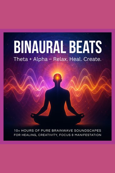 Binaural Beats: Theta + Alpha – Relax Heal Create - 10+ Hours of Pure Brainwave Soundscapes for Emotional Healing Stress Relief Creativity Intuition Studying Meditation & Hypnosis - cover