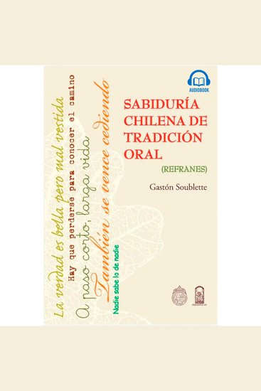 Sabiduría chilena de tradición oral - Refranes - cover