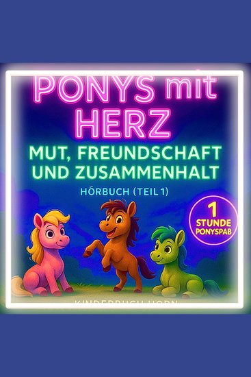 Ponys mit Herz – Mut Freundschaft und Zusammenhalt (Hörbuch Teil 1) - 6 liebevolle Ponygeschichten über Werte – Hörspaß ab 4 Jahren - cover