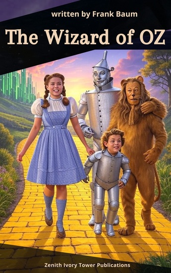 The Wizard of OZ - Frank Baum's Magical Journey Through Oz with Dorothy the Scarecrow Tin Woodman and the Cowardly Lion - cover