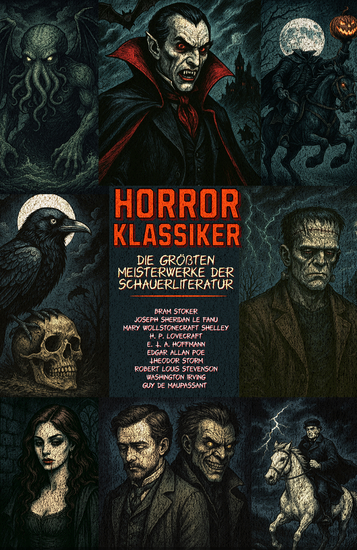 Horrorklassiker – Die größten Meisterwerke der Schauerliteratur - Mit Dracula Carmilla Frankenstein Der Schimmelreiter Jekyll & Hyde Lovecraft Poe und mehr - cover