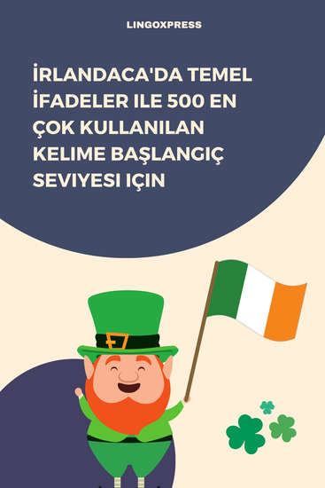 İrlandaca'da Temel İfadeler ile 500 En Çok Kullanılan Kelime Başlangıç Seviyesi için - cover