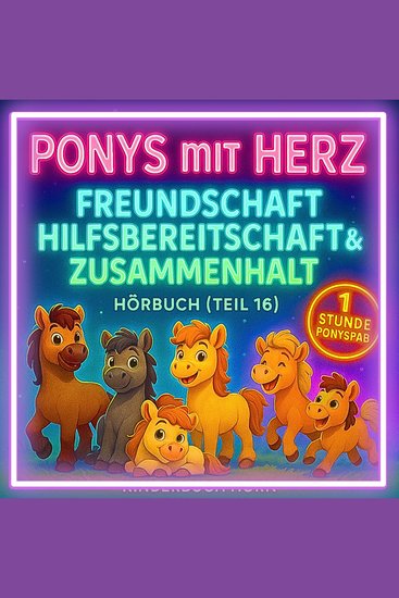 Ponys mit Herz – Freundschaft Hilfsbereitschaft & Zusammenhalt (Hörbuch Teil 16) - 6 Ponygeschichten ab 4 Jahren – Werte fürs Leben kindgerecht erzählt - cover