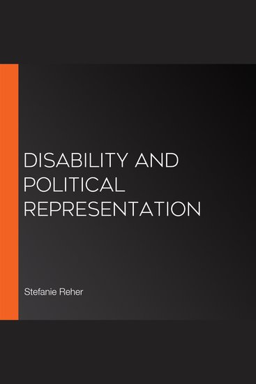 Disability and Political Representation - cover