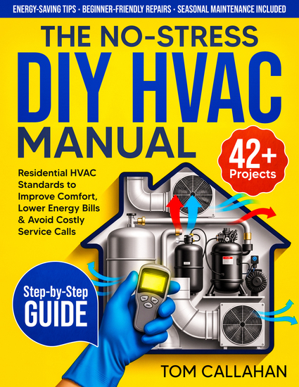 The No-Stress DIY HVAC Manual - 42+ Step-by-Step Projects Backed by Residential HVAC Standards to Improve Comfort Lower Energy Bills & Avoid Costly Service Calls - cover