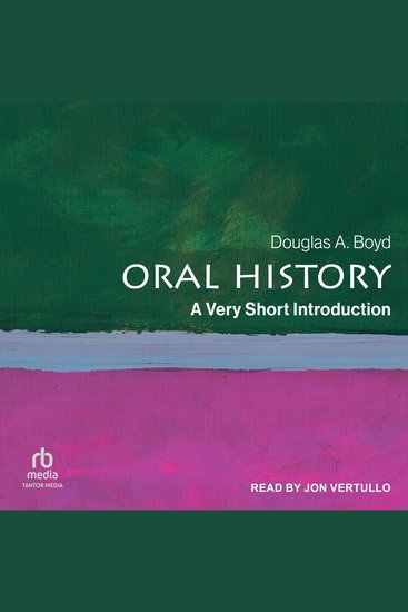 Oral History - A Very Short Introduction (Very Short Introductions) - cover