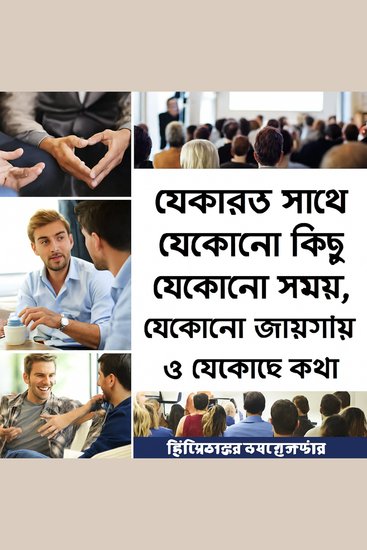 যে কারো সাথে যেকোনো বিষয়ে যেকোনো সময় যেকোনো জায়গায় এবং সবার সাথে কীভাবে কথা বলবেন। - cover