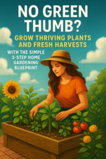 No Green Thumb? Grow Thriving Plants and Fresh Harvests with the Simple 3-Step Home Gardening Blueprint - cover