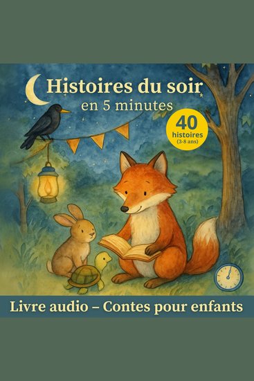 Histoires du Soir en 5 Minutes - 40 Contes Courts et Illustrés pour Enfants de 3 à 8 Ans - cover