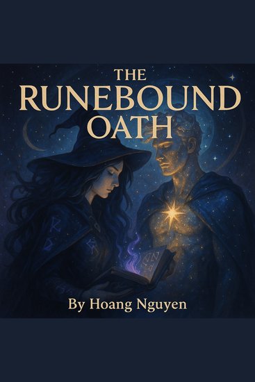 The Runebound Oath of the Midnight Witch and Her Celestial Guardian in the Veil of Eternity - Etched in Stars and Shadow Ink a Vow That Defies the Abyss and Binds Two Eternal Flames - cover