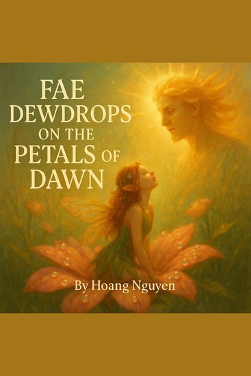 Fae Dewdrops on the Petals of Dawn: A Flower Sprite's Awakening to the Sun God's Gentle Rays - Beaded in Morning Mist and Solar Kiss an Awakening That Blooms from Dew to Daybreak - cover