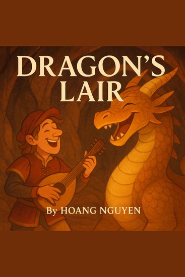 Dragon's Lair Echoing with Laughter's Echo: A Cavern Queen's Joy in the Company of the Lighthearted Bard - Resonated in Scale-Wall Reverb and Jester's Tune a Lair That Echoes Love from Depths to Delight - cover