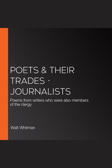 Poets & Their Trades - Journalists - Poems from writers who were also members of the clergy - cover