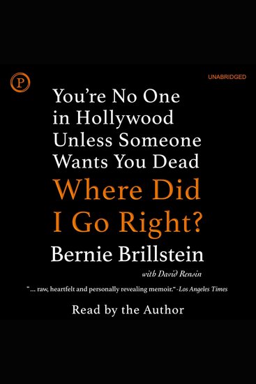 Where Did I Go Right? - You're No One in Hollywood Unless Someone Wants You Dead - cover