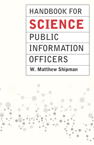 Handbook for Science Public Information Officers - cover