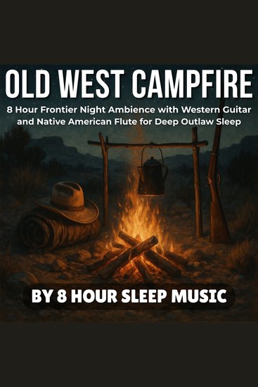 Old West Campfire: 8 Hour Frontier Night Ambience with Western Guitar & Native American Flute for Deep Outlaw Sleep - cover