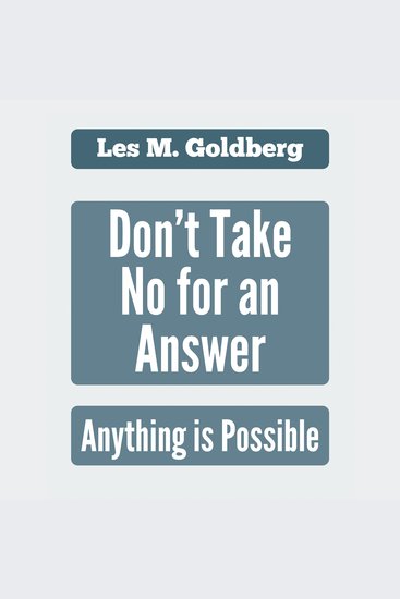 Don't Take No for an Answer - Anything is Possible - cover