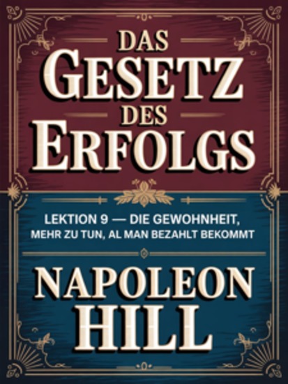 DAS GESETZ DES ERFOLGS Lektion 9 – DIE GEWOHNHEIT MEHR ZU TUN ALS MAN BEZAHLT BEKOMMT (übersetzt) - cover