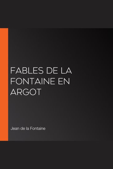 Fables de La Fontaine en argot - cover