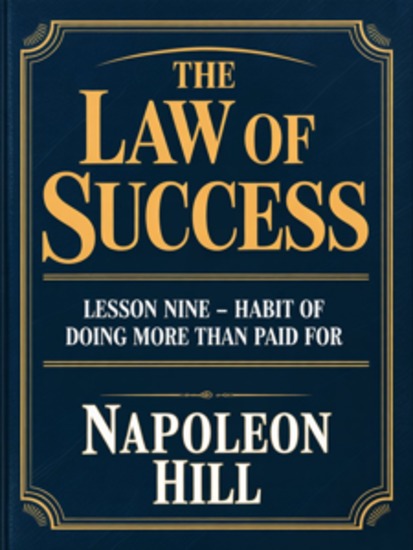 THE LAW OF SUCCESS Lesson Nine - HABIT OF DOING MORE THAN PAID FOR - cover