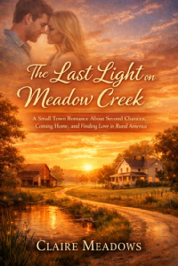 The Last Light on Meadow Creek - A Small Town Romance About Second Chances Coming Home and Finding Love in Rural America - cover