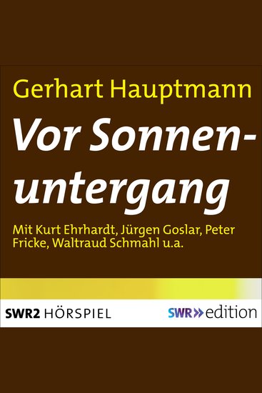 Vor Sonnenuntergang - Ein Schauspiel in 5 Akten - cover