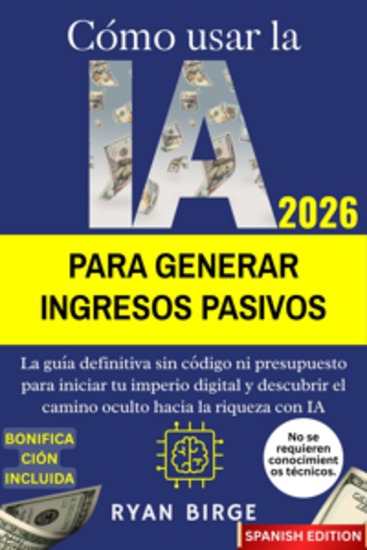 Cómo usar la IA para generar ingresos pasivos - La guía definitiva sin código ni presupuesto para iniciar tu imperio digital y descubrir el camino oculto hacia la riqueza con IA - cover