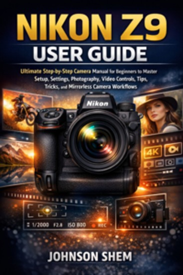 Nikon Z9 User Guide - ultimate step by step camera manual for beginners to master setup settings photography video controls tips tricks and mirrorless camera workflows - cover