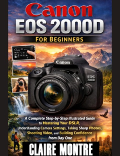 Canon Eos 2000D For Beginners - A Complete Step-by-Step illustrated Guide to Mastering Your DSLR Understanding Camera Settings Taking Sharp Photos Shooting Video and Building Confidence from Day One - cover