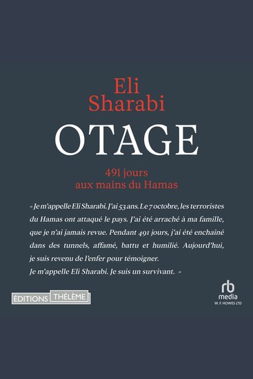Otage - 491 jours aux mains du Hamas - cover