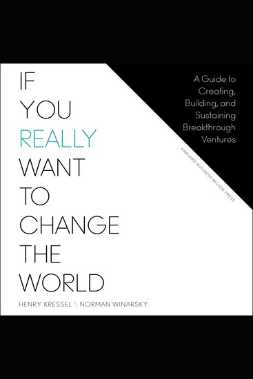 If You Really Want to Change the World - A Guide to Creating Building and Sustaining Breakthrough Ventures - cover