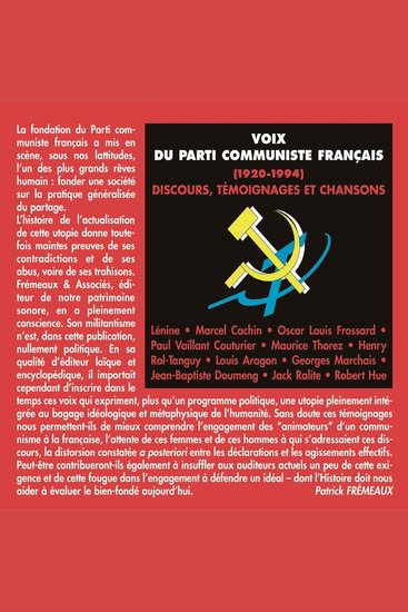 Voix du Parti communiste français (1920-1994) - Discours témoignages et chansons - cover