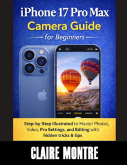 iPhone 17 Pro Max Camera Guide for Beginners - Step-by-Step Illustrated to Master Photos Video Pro Settings and Editing with hidden tricks & tips - cover