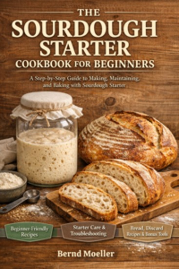 The Sourdough Starter Cookbook For Beginners - A Step-by-Step Guide to Making Maintaining and Baking with Sourdough Starter - cover