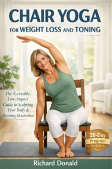 Chair Yoga for Weight Loss and Toning - The Accessible Low-Impact Guide to Sculpting Your Body Boosting Metabolism and Reversing the Effects of Sitting: Includes a 30-Minute Sample Workout Routine and a 28-Day Daily & Weekly Workout Tracker - cover