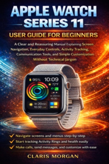 Apple Watch Series 11 User Guide For Beginners - a clear and reassuring manual explaining screen navigation everyday controls activity tracking communication tools and simple customization without technical jargon - cover